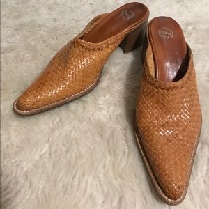 Bata woven heeled mules